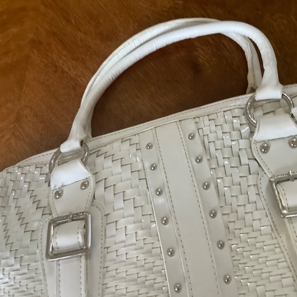 WHBM WHITE  LEATHER Bag/TOTE NWT - Picture 7 of 10